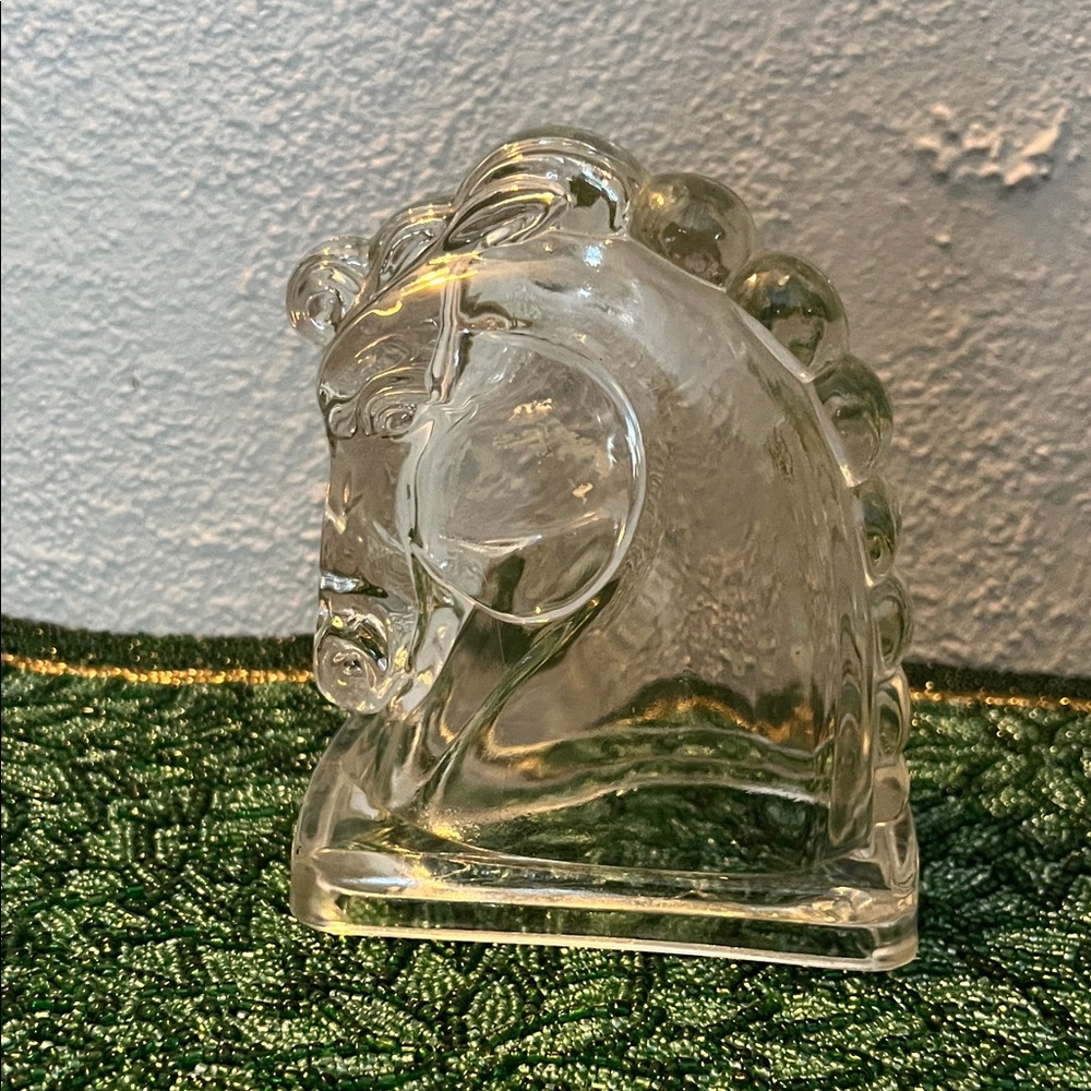Glass Horse Head Sculpture single bookend